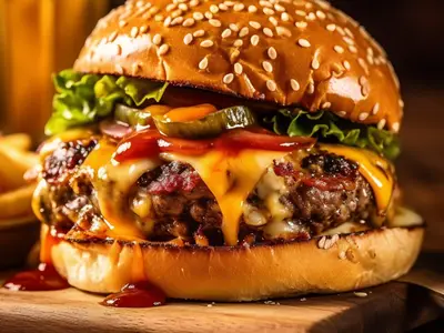 Double Cheddarlı Burger